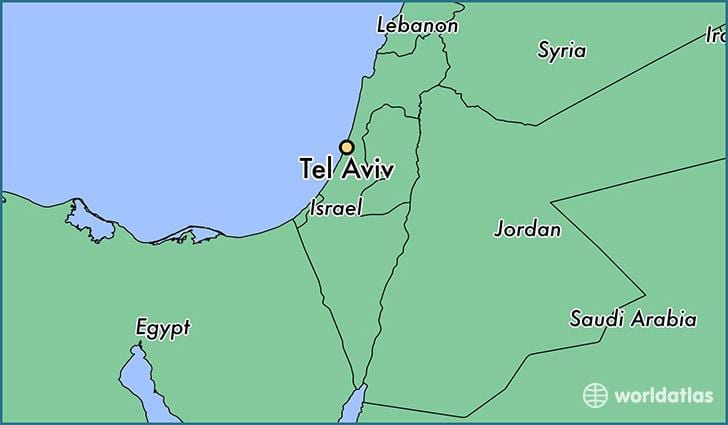 Tel Aviv газрын зураг дээр
