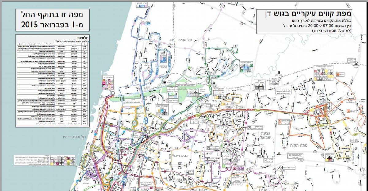 Tel Aviv автобусны маршрут, газрын зураг