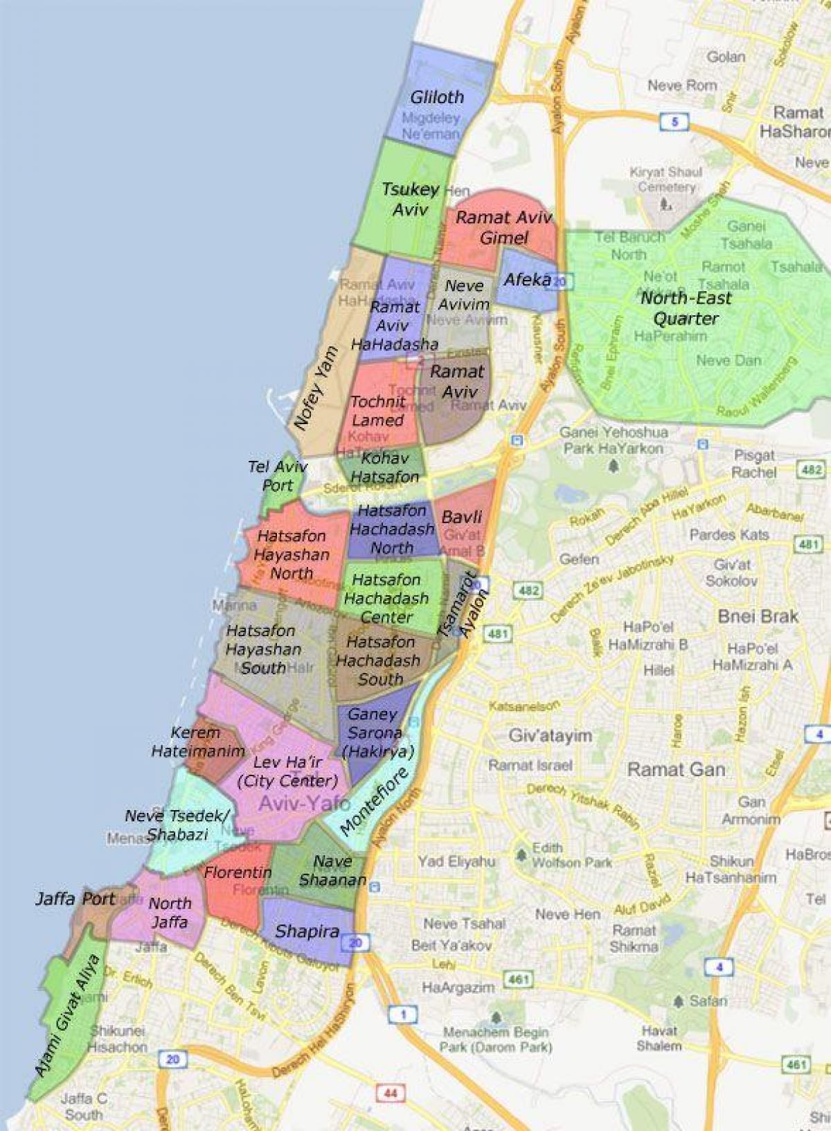Tel Aviv хороололд газрын зураг