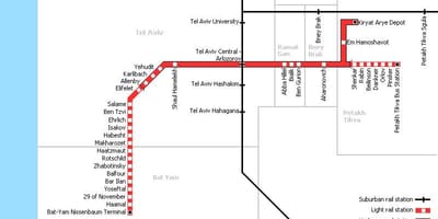 Tel Aviv метроны газрын зураг