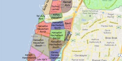 Tel Aviv хороололд газрын зураг